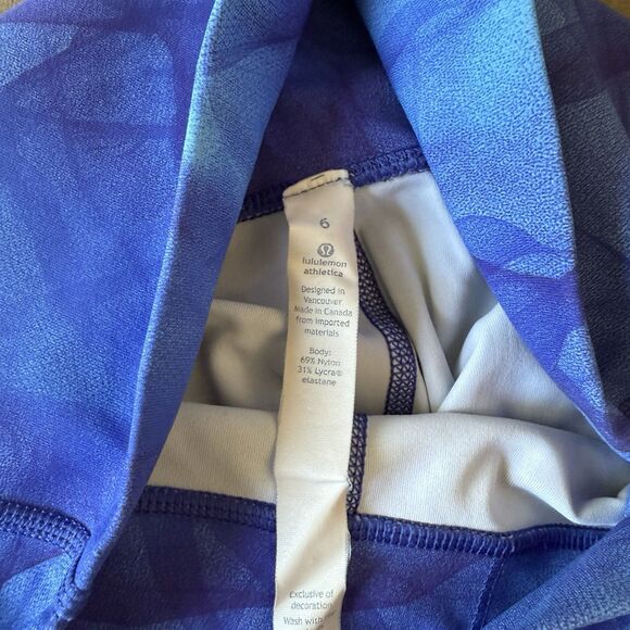 Lululemon Pants Women's 6 Wunder Under Crop Blue Midnight Tulle Gym 22" Inseam - Picture 6 of 8